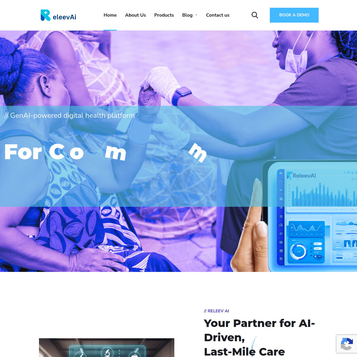 Releev AI website preview